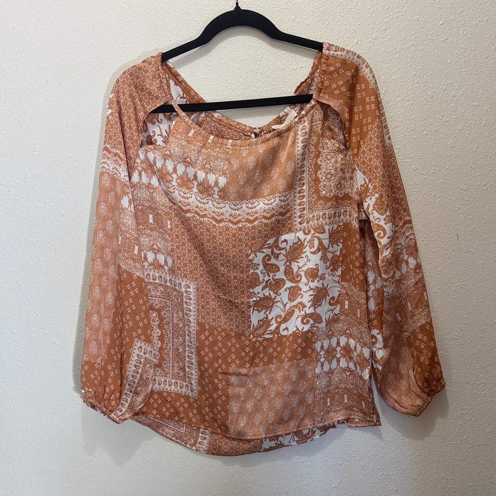 Promesa Women's Bohemian Patchwork Top, Size M